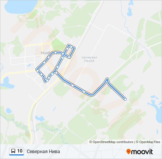 Автобус 10: карта маршрута