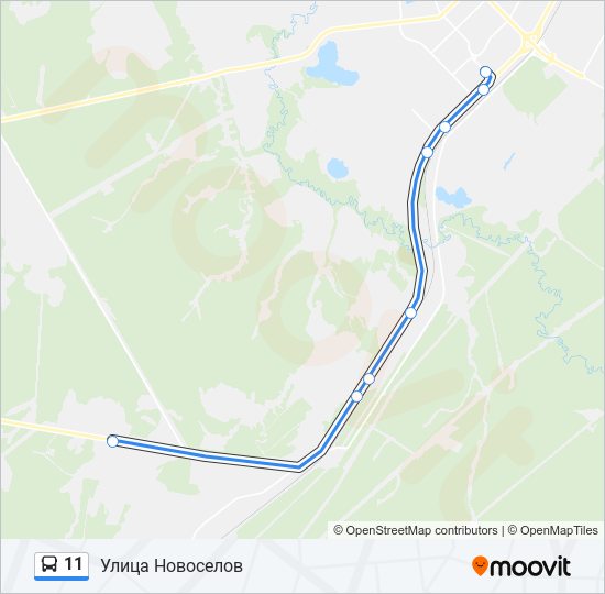 Автобус 11: карта маршрута