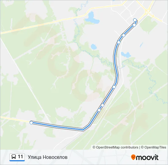 Автобус 11: карта маршрута