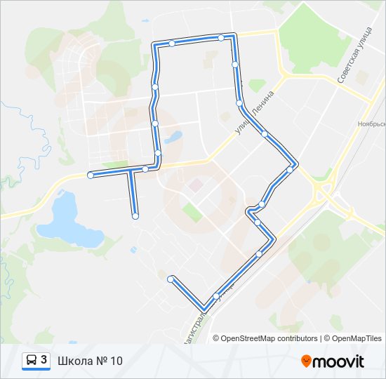 Автобус 3: карта маршрута