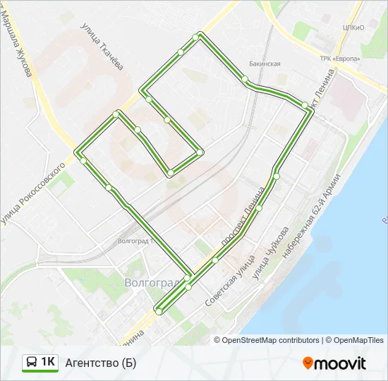 1К Bus Line Map