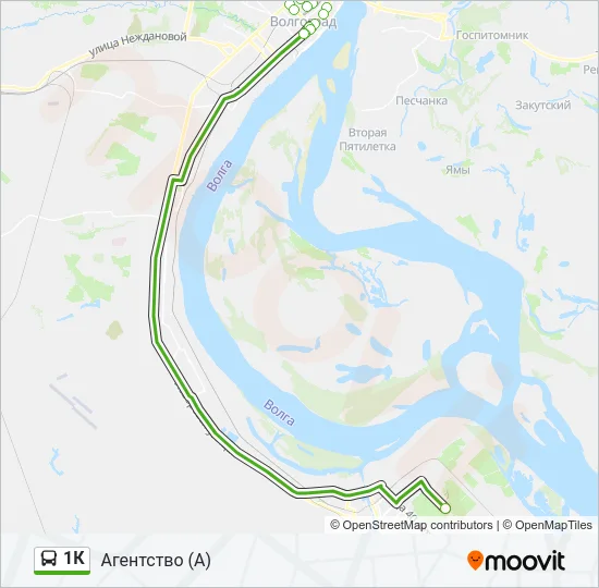 1К Bus Line Map