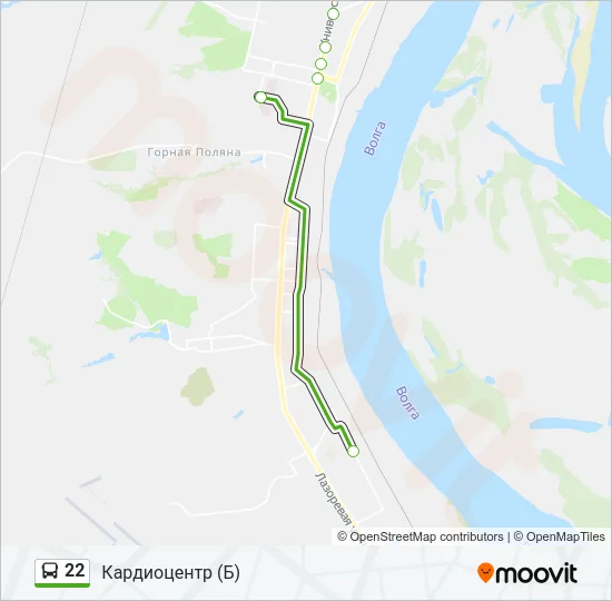 Автобус 22: карта маршрута
