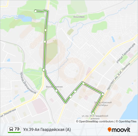 Автобус 7Э: карта маршрута