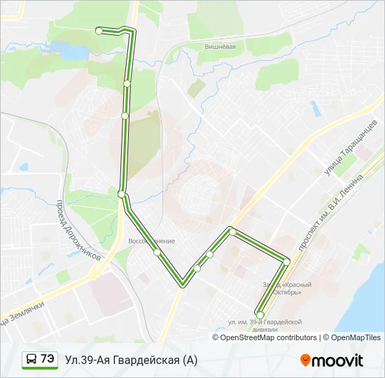 Автобус 7Э: карта маршрута