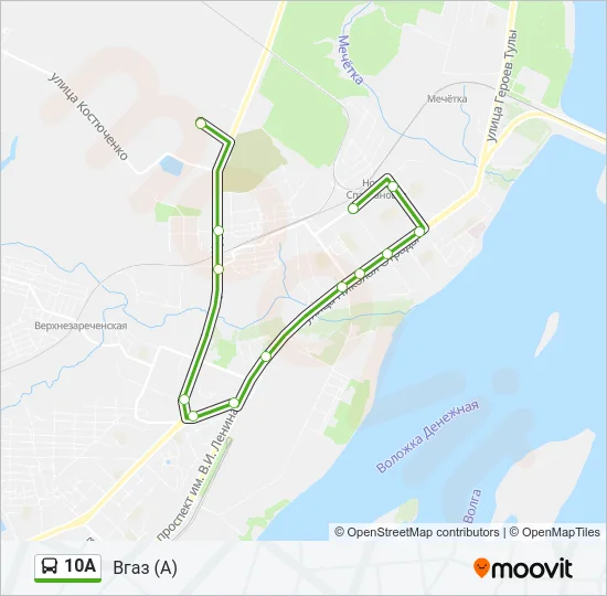 10А Bus Line Map