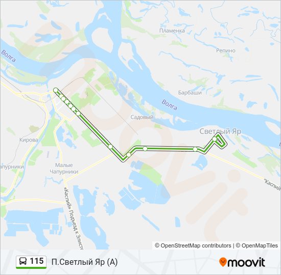 Автобус 115: карта маршрута