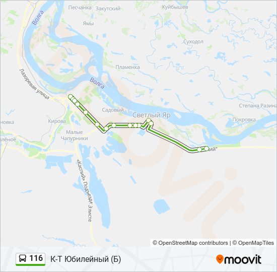 Автобус 116: карта маршрута
