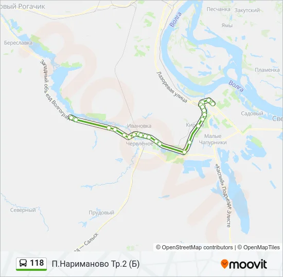 Автобус 118: карта маршрута