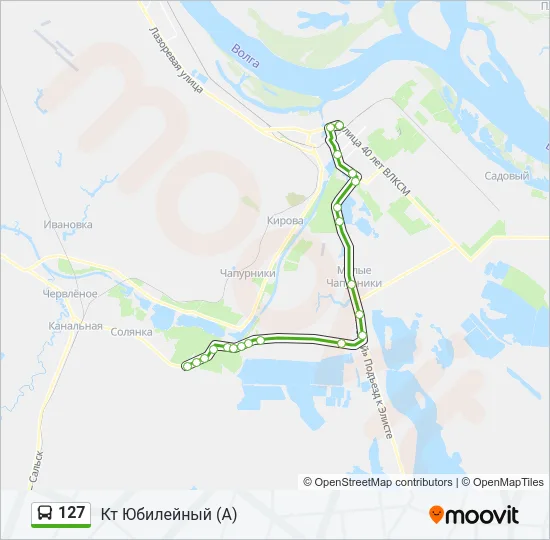 Автобус 127: карта маршрута