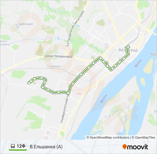 Автобус 12Ф: карта маршрута