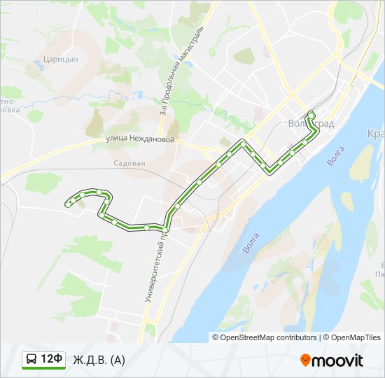 Автобус 12Ф: карта маршрута