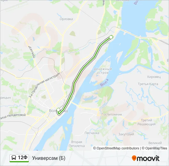 12Ф Bus Line Map
