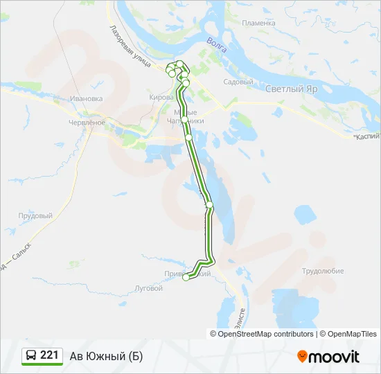 Автобус 221: карта маршрута
