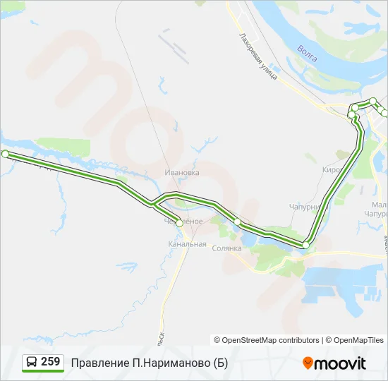Автобус 259: карта маршрута