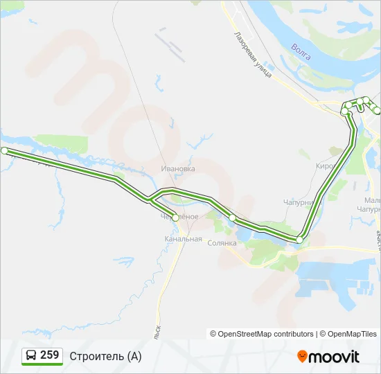 Автобус 259: карта маршрута