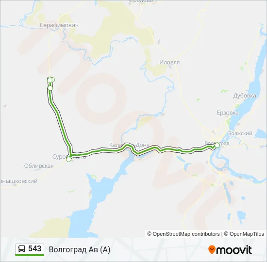 543 Bus Line Map