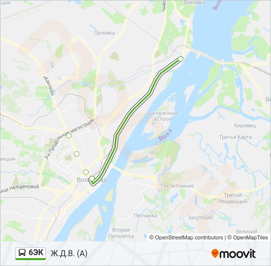 Автобус 6ЭК: карта маршрута