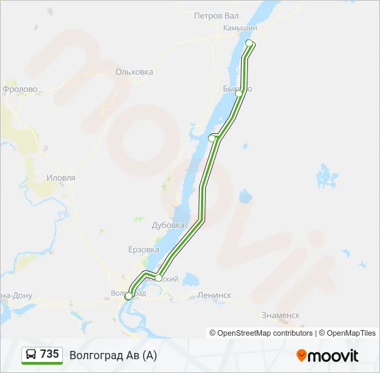 Автобус 735: карта маршрута