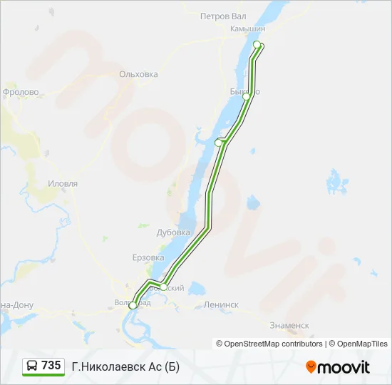 Автобус 735: карта маршрута