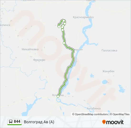 Автобус 844: карта маршрута