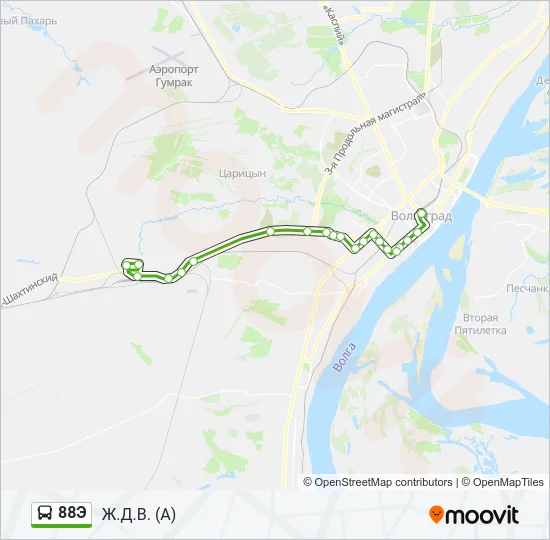 Автобус 88Э: карта маршрута