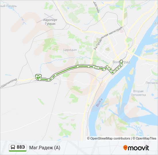 Автобус 88Э: карта маршрута