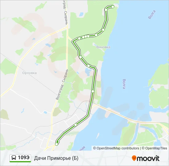 109Э Bus Line Map