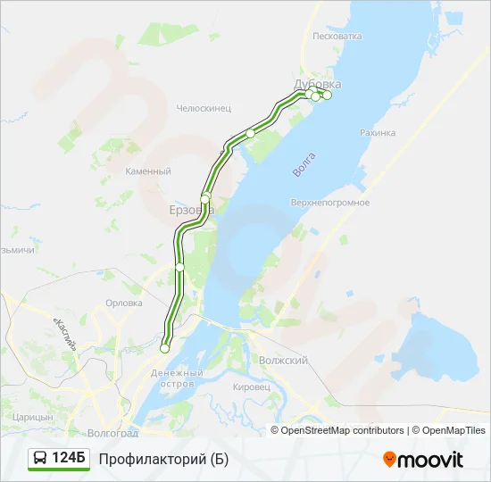Автобус 124Б: карта маршрута