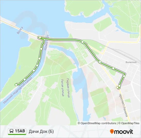 15АВ Bus Line Map
