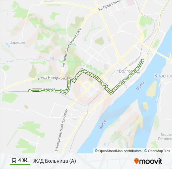 Автобус 4 Ж.: карта маршрута