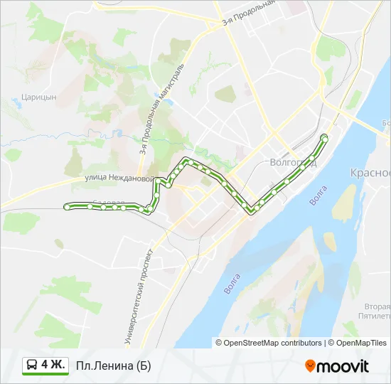 Автобус 4 Ж.: карта маршрута