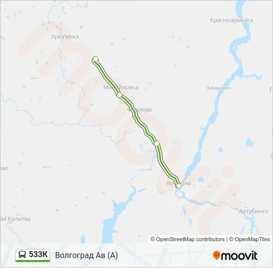 533К Bus Line Map