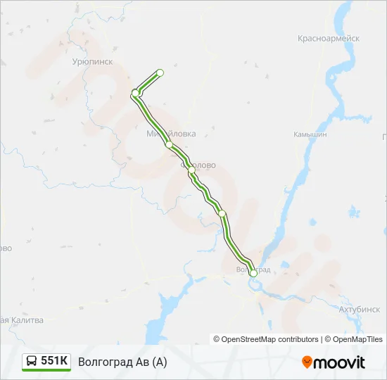 551К Bus Line Map