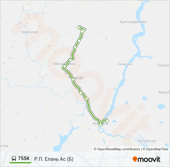 755К Bus Line Map