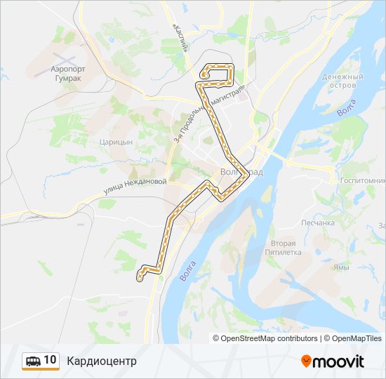 Маршрутка 10: карта маршрута