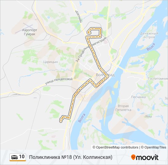 Маршрутка 10: карта маршрута
