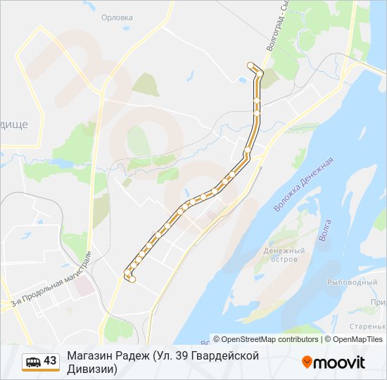 Маршрутка 43: карта маршрута