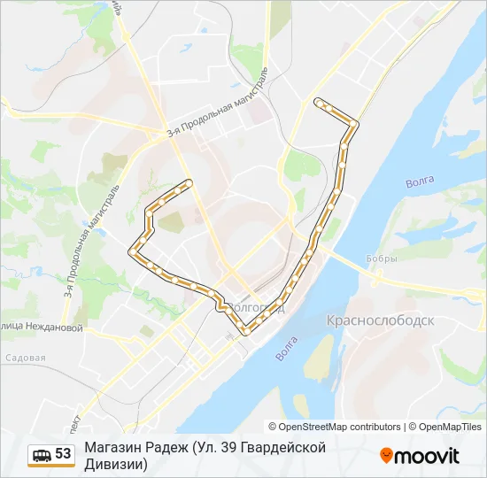 Маршрутка 53: карта маршрута