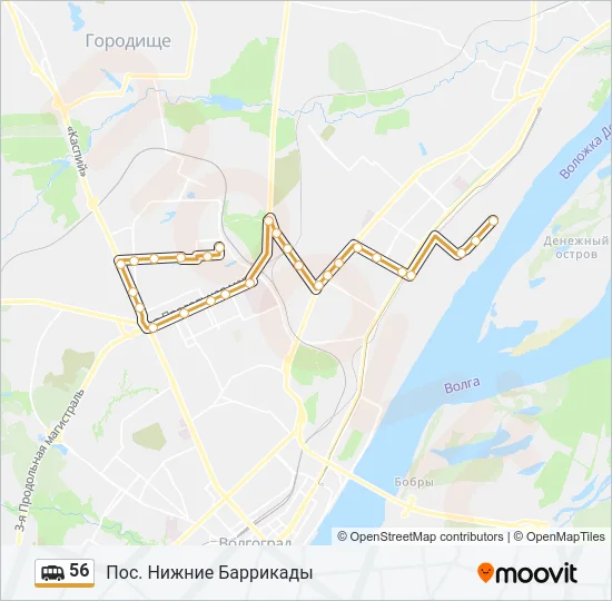 Маршрутка 56: карта маршрута