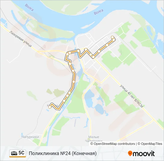 5С Shuttle Line Map