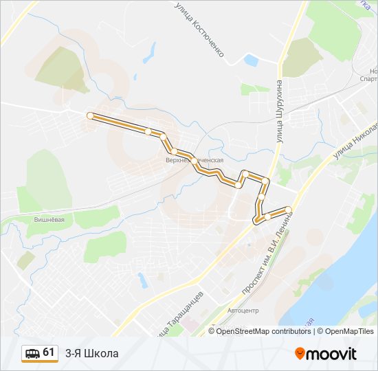 61 shuttle Line Map