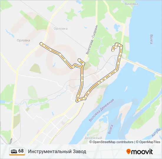 Маршрутка 68: карта маршрута