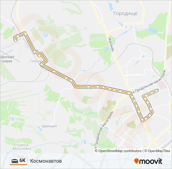 Маршрутка 6К: карта маршрута