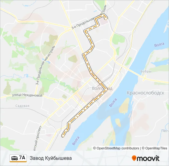 7А Shuttle Line Map