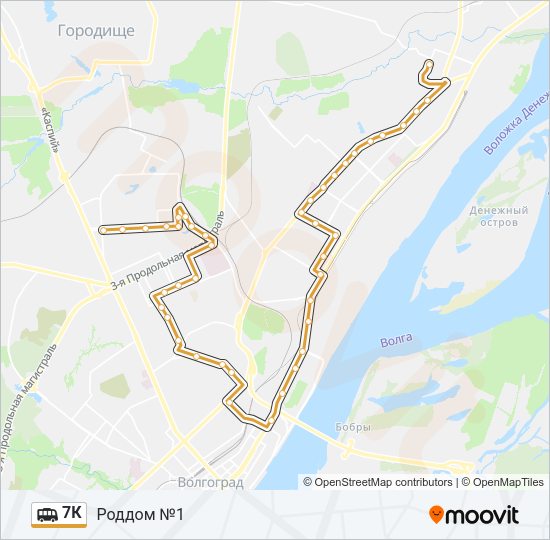 Маршрутка 7К: карта маршрута