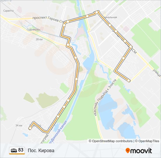 83 shuttle Line Map