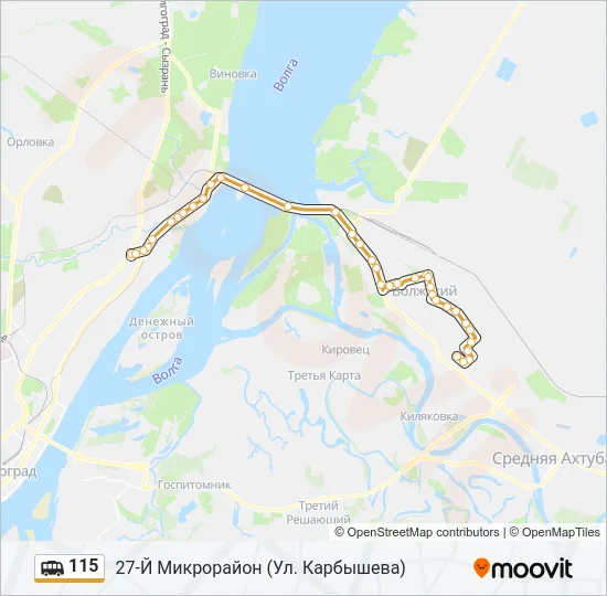 Маршрутка 115: карта маршрута