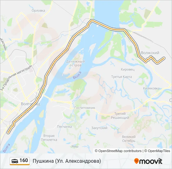 Маршрутка 160: карта маршрута