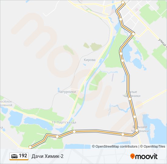 192 shuttle Line Map